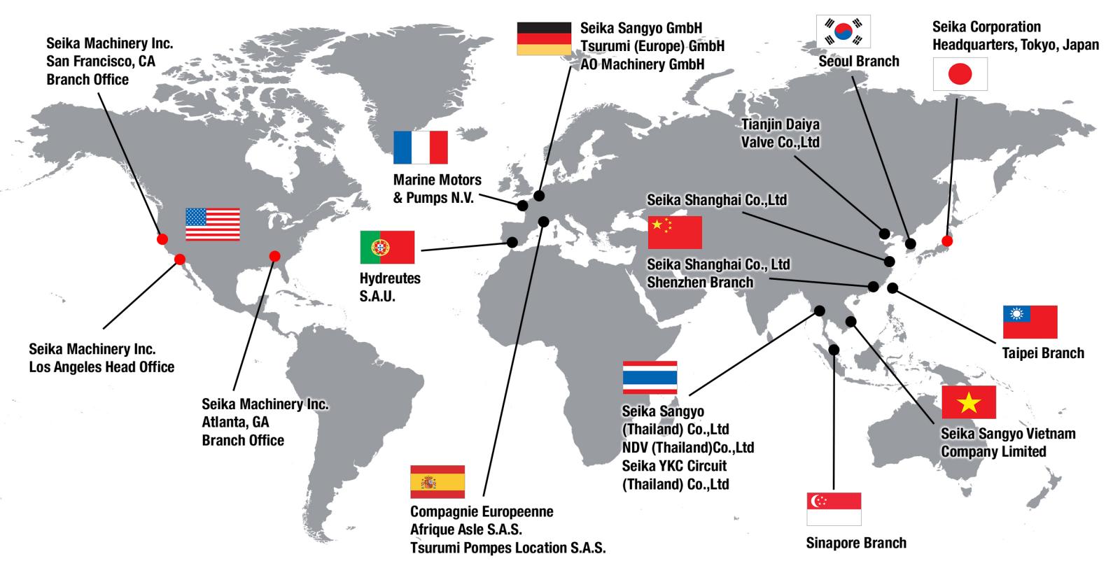 Seika Machinery Global Network Map