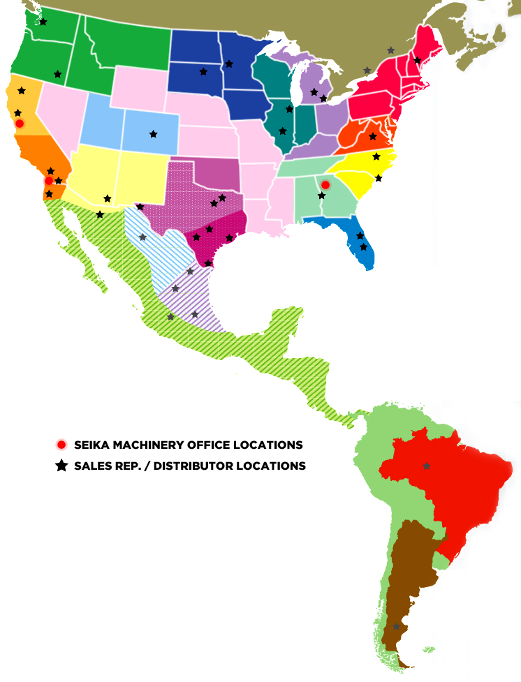 Seika Machinery Sales Network by Territory