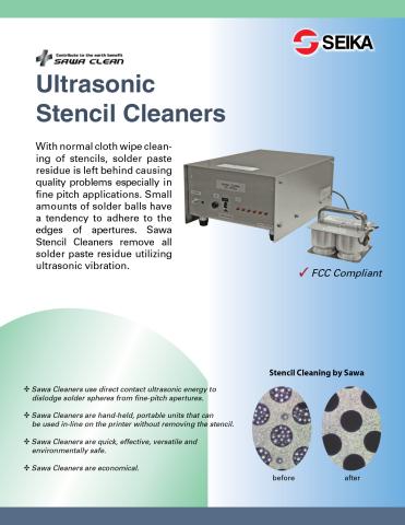 SAWA Ultrasonic Stencil Cleaners: Brochure